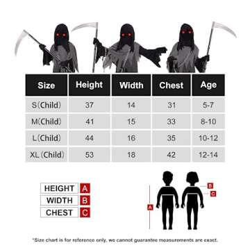 Grim Reaper Costume for Kids with Glowing Eyes