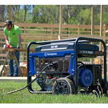 Westinghouse Outdoor Power Equipment 9500 Peak Watt Home Backup Portable Generator, Remote Electric Start with Auto Choke, Transfer Switch Ready, Gas Powered, CO Sensor