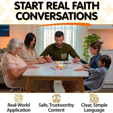 200 Conversation Cards for Christians Game - Explore Your Faith and Have Fun on Family Game Night, Bible Study or Youth Groups - Perfect for Church Groups, Couples Game Night, Easter Gifts