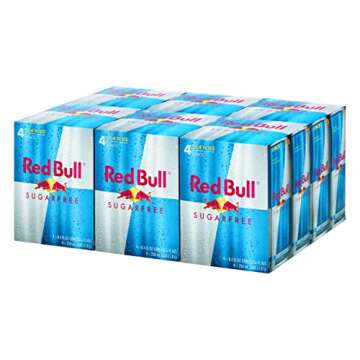 Red Bull Sugar Free Energy Drink with 80mg Caffeine plus Taurine & B Vitamins, 8.4 Fl Oz, 6 Packs of 4 Cans (Pack of 24)