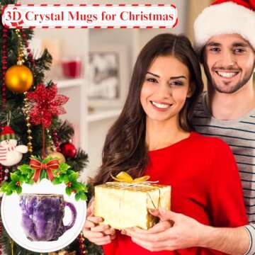 Mineral Crystal Coffee Mugs, Crystal Mugs for Coffee, Natural Mineral Crystal Coffee Mug, 2024 Multi-Colored Crystal Mineral Coffee Mugs, Mineral Crystal Coffee Mugs With Spoon (Purple)