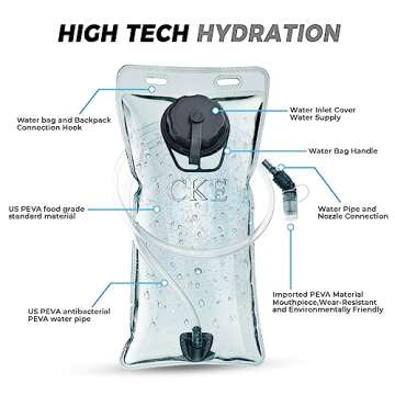 Hydration Backpack Hydration Pack Water Backpack with 2L(70-Ounce) Hydration Bladder for Men Women Kids for Running Hiking Biking Climbing