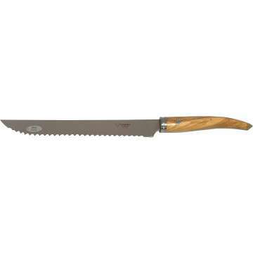 Laguiole Gourmet 9-in Bread Knife with Olivewood Handle