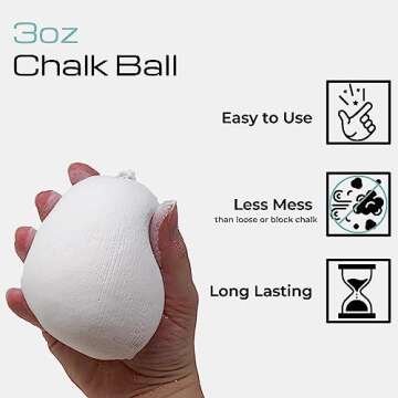 Z Athletic Gym Chalk Ball for Rock Climbing, Gymnastics, and Weightlifting, 3oz Chalk Ball