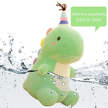 VHYHCY Stuffed Animal Plush Toys, Cute Dinosaur Toy, Soft Dino Plushies for Kids Plush Doll Gifts for Boys Girls (Green, 9 Inch)