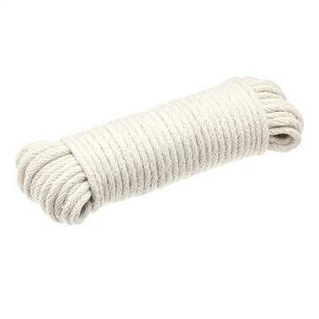 Natural Cotton Braided Rope - 50ft Durable & Versatile