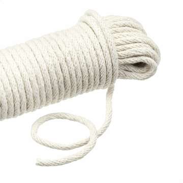 Natural Cotton Braided Rope - 50ft Durable & Versatile