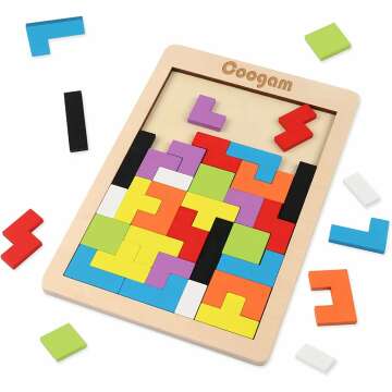 Coogam Wooden Blocks Puzzle Brain Teasers Toy for Kids & Adults