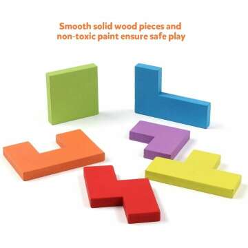 Coogam Wooden Brain Teasers Puzzle Blocks Toy