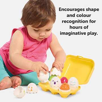 Toomies Hide & Squeak Eggs Toddler Toys - Matching and Sorting Games - Toddler Sensory Toys for Hand Eye Coordination and Color Recognition - Ages 6 Months and Up