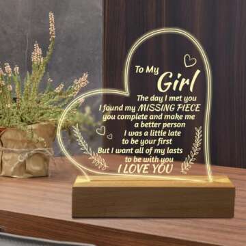 Romantic to My Girlfriend Engraved Night Light-Gifts for Girlfriend