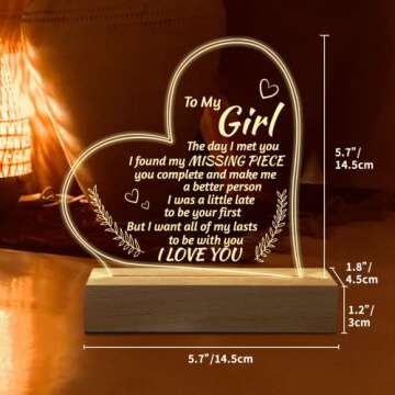 Romantic to My Girlfriend Engraved Night Light-Gifts for Girlfriend