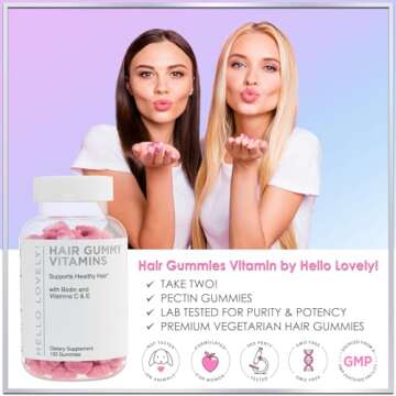 Hello Lovely Hair Vitamins Gummy with Biotin & Vitamins