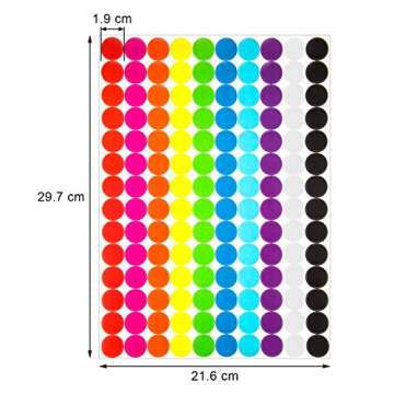 Boao Round Dot Stickers 3/4 Inch Diameter Circle Dot Coding Labels Multicolor, Polka Circle Assorted Colors Sticker for Classroom, Office or Family(2800 Pieces)