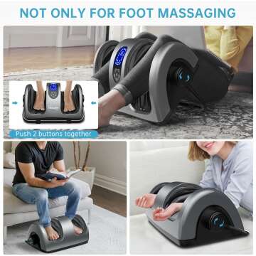 TISSCARE Shiatsu Foot Massager with Heat: Foot Massager Machine for Neuropathy, Plantar Fasciitis and Pain Relief-Massage Leg, Calf, Ankle with Deep Kneading Heat Therapy, Gift for Woman and Man