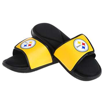 FOCO Pittsburgh Steelers NFL Mens Foam Sport Slide - L