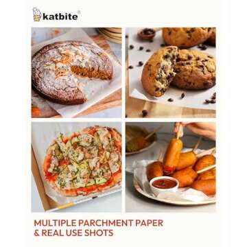 katbite 200Pcs 9x13 inch Heavy Duty Parchment Paper Sheets, Precut Parchment Paper for Quarter Sheet Pans Liners, Baking Cookies, Bread, Meat, Pizza, Toaster Oven (9"x13")