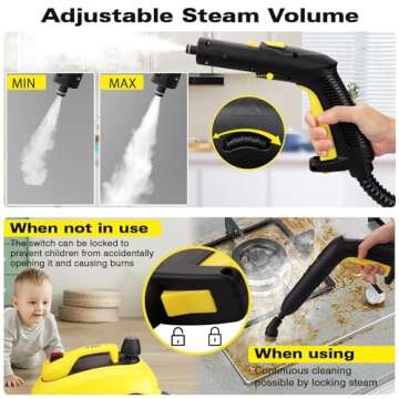 TVD Steam Cleaner, Heavy Duty Canister Steamer with 28 Accessories, Steam Mop with 5M Extra-Long Power Cord for Home Floor Cleaning, Grout, Wallpaper Removal, Upholstery, Car Detailing