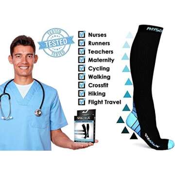 Compression Socks for Men & Women, BEST Graduated Athletic Fit for Running, Nurses, Shin Splints, Flight Travel, & Maternity Pregnancy. Boost Stamina, Circulation, & Recovery - Includes FREE EBook!