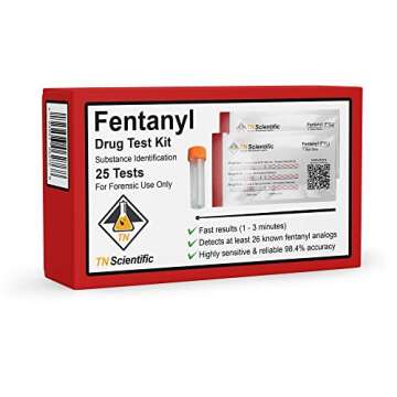 TN Scientific - Fentanyl Drug Test Strip [25 Pack] - Powder, Liquid, & Urinalysis Testing Forensic Kit