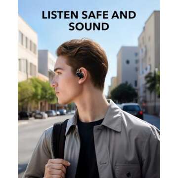 Soundcore V20i by Anker Open-Ear Headphones, Adjustable Ear Hooks, Ultra-Comfort, Snug Fit, Powerful Sound, Clear Calls, IP55, LED Lights, 36H Playtime, Bluetooth 5.4 Earbuds, Multipoint Connection