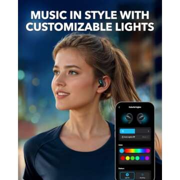 Soundcore V20i by Anker Open-Ear Headphones, Adjustable Ear Hooks, Ultra-Comfort, Snug Fit, Powerful Sound, Clear Calls, IP55, LED Lights, 36H Playtime, Bluetooth 5.4 Earbuds, Multipoint Connection