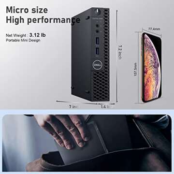 Dell Mini PC Windows 11 Micro Computer OptiPlex 3060 Desktop,i7-8700T 32GB Ram 1TB M.2 NVMe M.2 SSD,AX210 Built-WiFi 6E,HDMI Dual Monitor Support,Wireless Keyboard Mouse (Renewed)