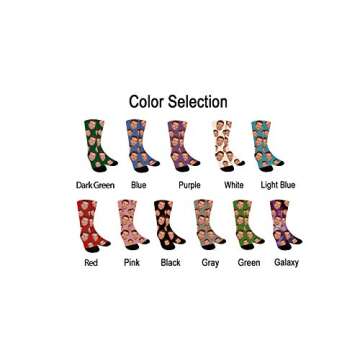 ShineSand Custom Face Socks with Picture, Personalized Socks with Photo Customized Unisex Funny Crew Sock Gifts for Men Women