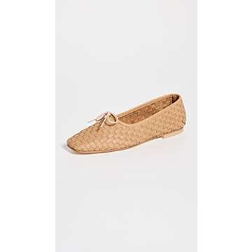 Freda Salvador Women's Jada Flats, Latte Closed Woven Calf, Tan, 8.5 Medium US