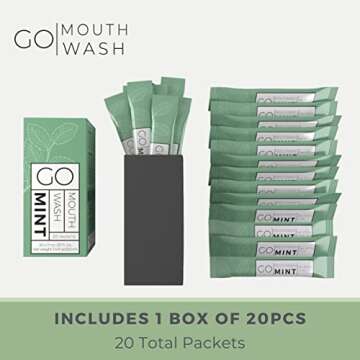 GO Travel Size Mouthwash Packets – Individual Mini Mouthwash for Fresh Breath - TSA Compliant - Smart Packet Design to Reduce Travel Bottle Waste - Liquid Mint Flavored Portable Travel Mouthwash Bulk