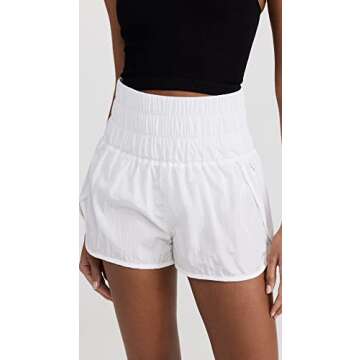 Free People FP Movement Women's The Way Home Shorts White SM (Women's 4-6) One Size