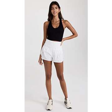 Free People FP Movement Women's The Way Home Shorts White SM (Women's 4-6) One Size