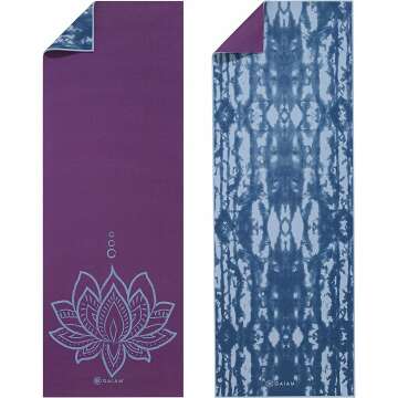 Gaiam Yoga Mat - Premium 6mm Print Reversible Extra Thick Non Slip Exercise & Fitness Mat for All Types of Yoga, Pilates & Floor Workouts (68" x 24" x 6mm Thick)