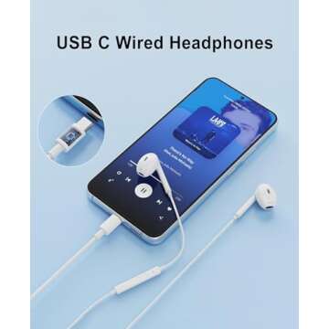 USB C Headphones for iPhone 16, 2 Pack[MFI Certified] Type C wired earphones Earbuds with Microphone & Remote Noise Cancelling in Ear Headset Control with iPhone 15 Pro, iPad Pro, Pixel, Galaxy S24