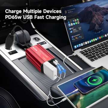 400W Car Power Inverter with USB Fast Charging