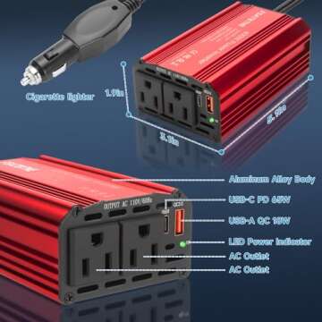 400W Car Power Inverter with USB Fast Charging