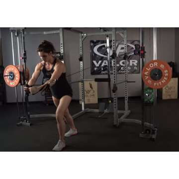 Valor Fitness BD-41BCCL Power Rack w/LAT Pull and Cable Crossover Attachment