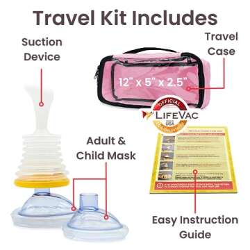 LifeVac Pink Travel Kit - Essential Portable Suction Rescue Device