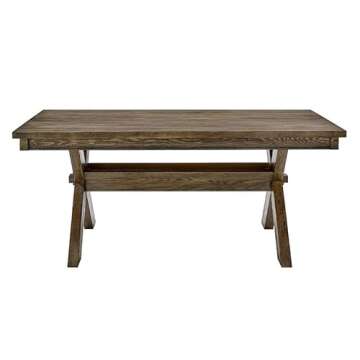 Powell Linon Home Decor Chester Rustic Farmhouse Dining Table - N/A Grey Grey Finish