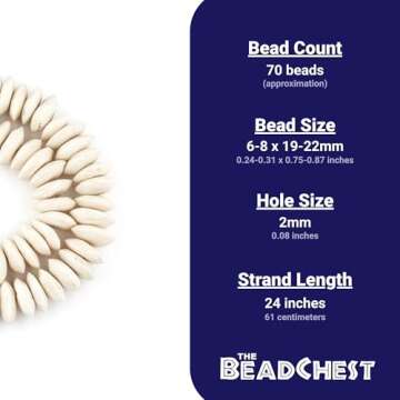 TheBeadChest White Bone Beads Saucer 21mm Kenya African Large Hole 24 Inch Strand Handmade