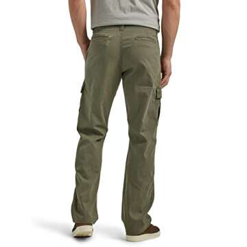 Wrangler Authentics Men's Relaxed Fit Stretch Cargo Pant, Olive