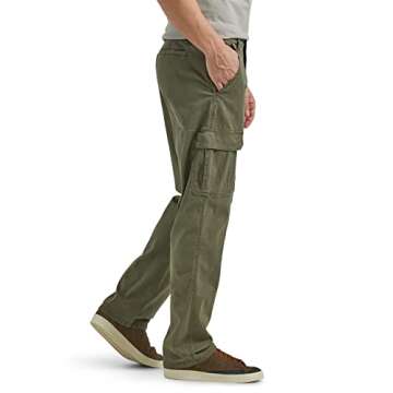 Wrangler Authentics Men's Relaxed Fit Stretch Cargo Pant, Olive