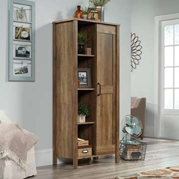 Sauder Miscellaneous Storage Sliding Door Storage Cabinet/Pantry cabinets, Rural Pine Finish