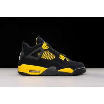 Nike Jordan 4 Retro Mens Shoes Size - 8.5,Black/White-tour Yellow