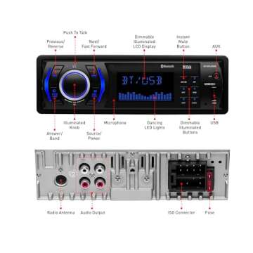 BOSS Audio Systems 616UAB Car Stereo With Bluetooth - Single DIN, MP3, USB, Aux-in, AM/FM, No CD DVD Player