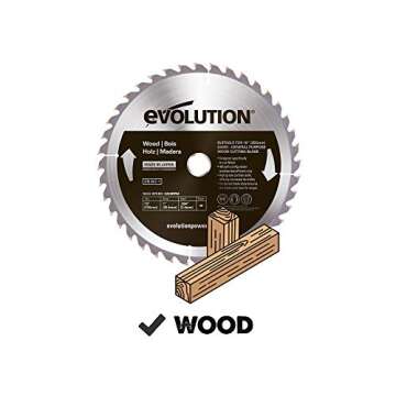 Evolution Power Tools 10BLADEWD 10-Inch Wood Cutting Blade with 1-Inch Arbor