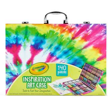 Crayola Inspiration Art Case, 140ct Tie-Dye Coloring Set, Kids Art Supplies