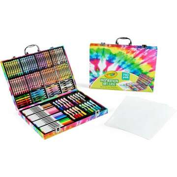 Crayola Inspiration Art Case, 140ct Tie-Dye Coloring Set, Kids Art Supplies