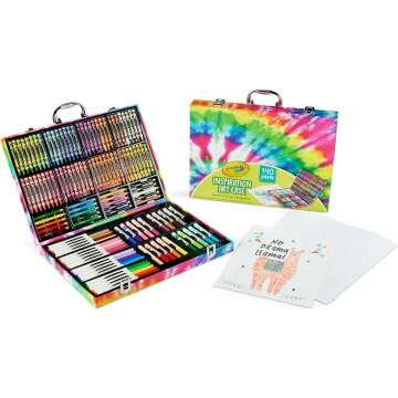 Crayola Inspiration Art Case, 140ct Tie-Dye Coloring Set, Kids Art Supplies