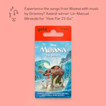 Yoto Disney Moana: The Songs – Kids Musical Card for Use with Player & Mini All-in-1 Audio Device, Screen-Free Listening with Fun Singalong Songs for Playtime, Parties & Travel, Ages 3+